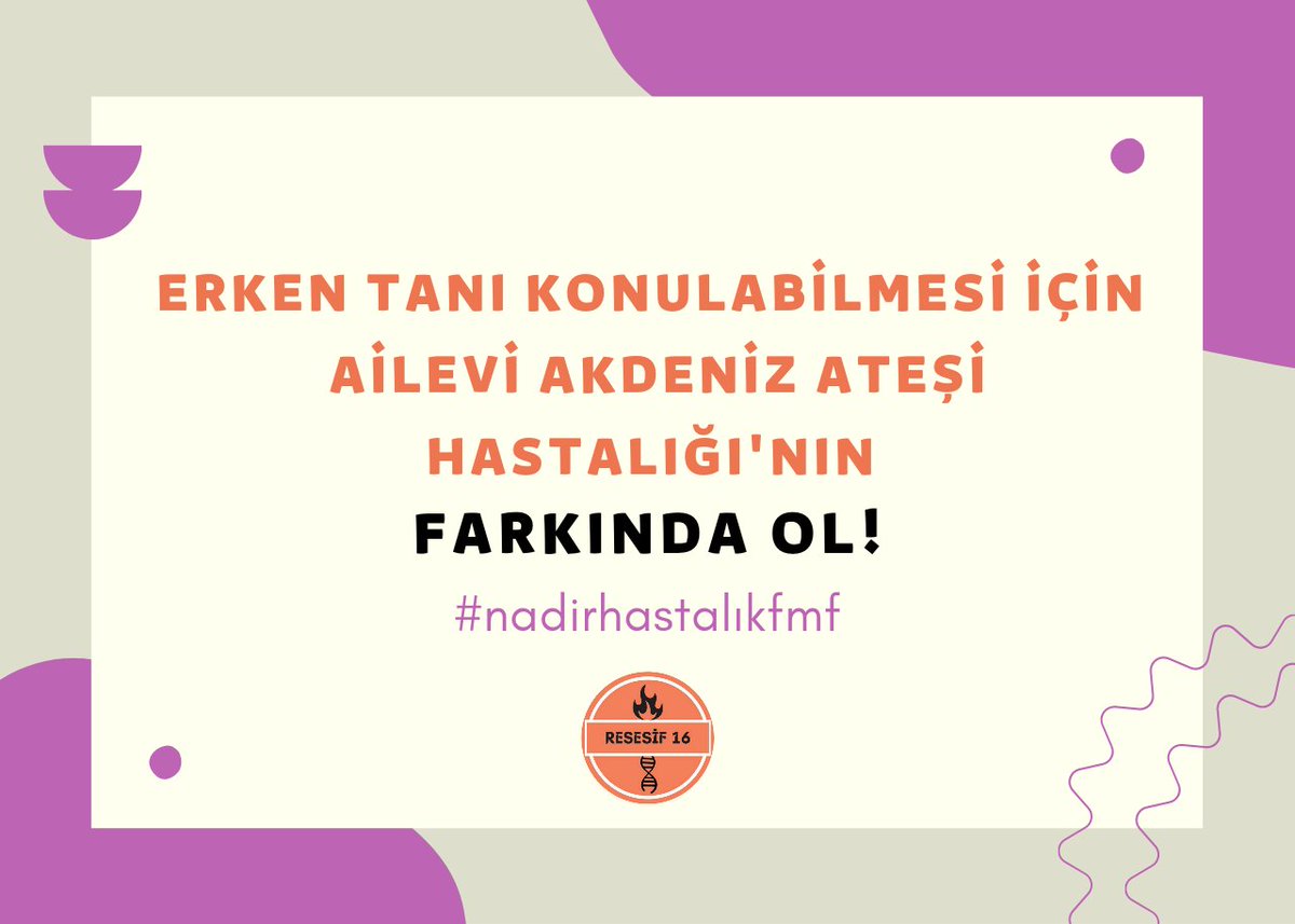 menovse's tweet photo. #nadirhastalıkfmf @resesif16
Ülkemizde yaygın bir nadir hastalık olan Ailevi Akdeniz Ateşi'nin farkında olmalıyız çünkü; https://t.co/1akYD3HqHg