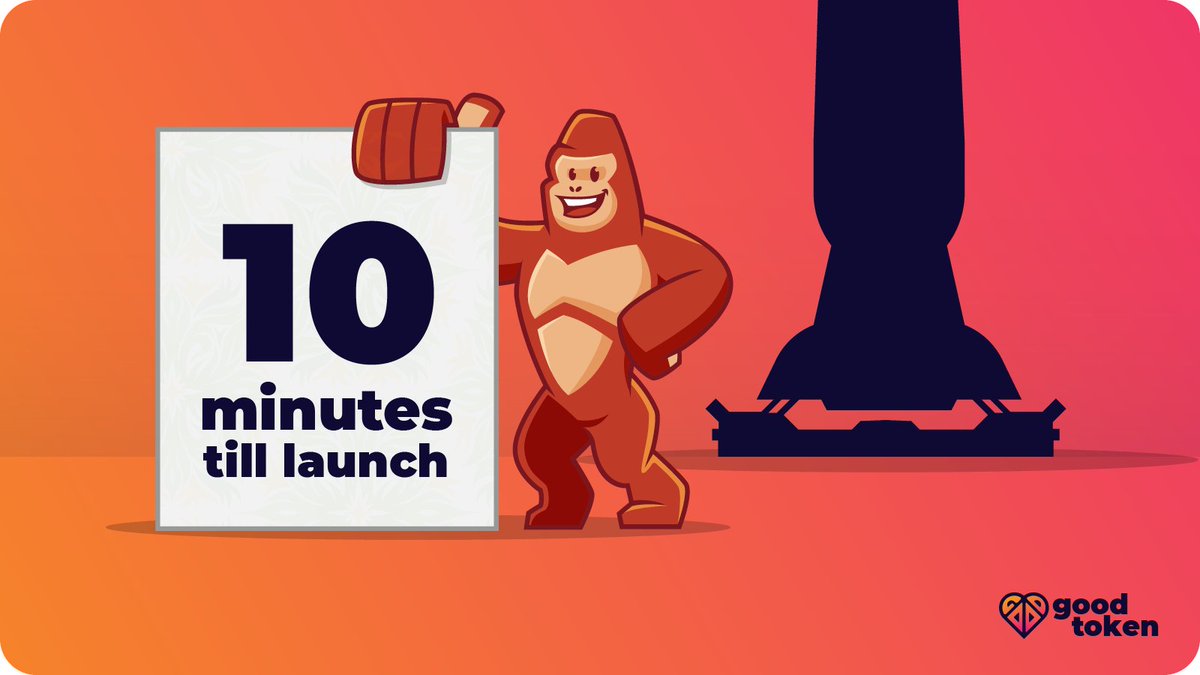 GoodTokenBSC's tweet photo. TEN MINUTES UNTIL LAUNCH GOODRILLAS!

#BSC is not ready for the ARMY!

Join the GOODRILLA ARMY here: https://t.co/Dml4nDn8nD

#NFT #Charity #Gaming #BSCGems $GOOD $UPDOG https://t.co/n3KTgaxcey