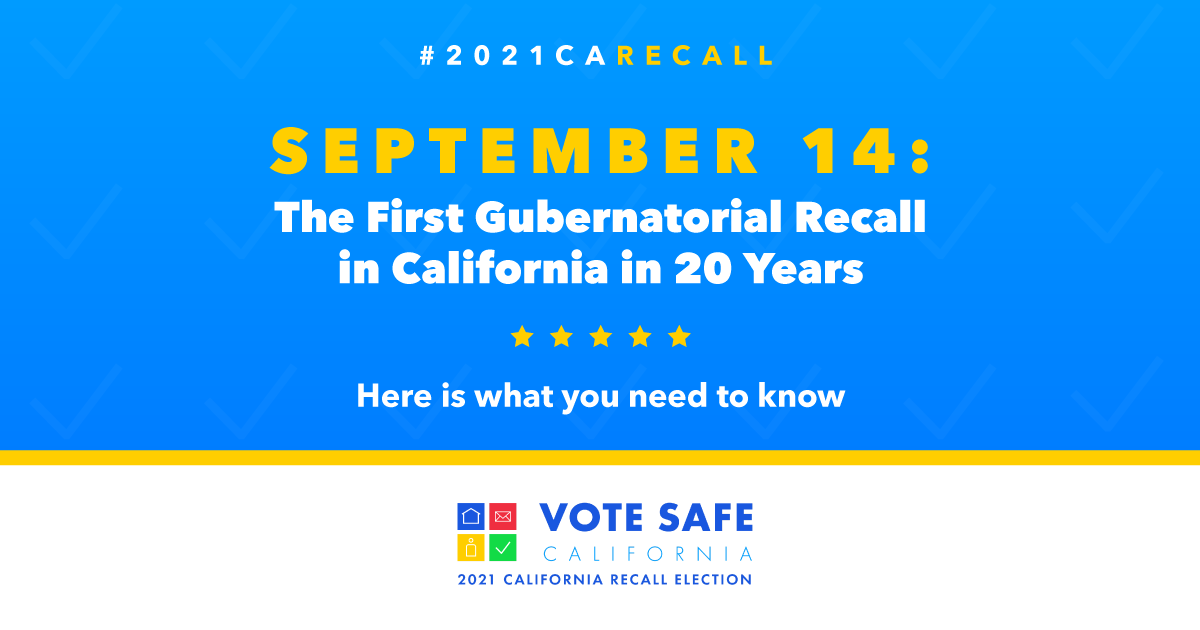 LAFreeTheVote's tweet photo. Eligible Californians (including, since 11/20, parolees) can cast a ballot &amp; make their voice heard in the #2021CARecall on 9/14! We're joining #VoteSafeCA to educate voters about CA’s first gubernatorial recall in nearly 20 years. Flyer: https://t.co/ggDN7iRRQv https://t.co/wl8hqb0IN0