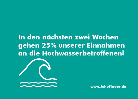 JuhuFinder's tweet photo. Die nächsten zwei Wochen spenden wir 25% unserer Einnahmen für die #Flutopfer über @AktionDhilft. 
Dafür gibts den neuen JuhuFinder: leistungsfähiger und noch leichter zu installieren. #Spende #Zusammen #Flutspende #Software #KI #Office #Büro #Word #Innovation #Startup #Stuttgart https://t.co/XxIUog5lbt