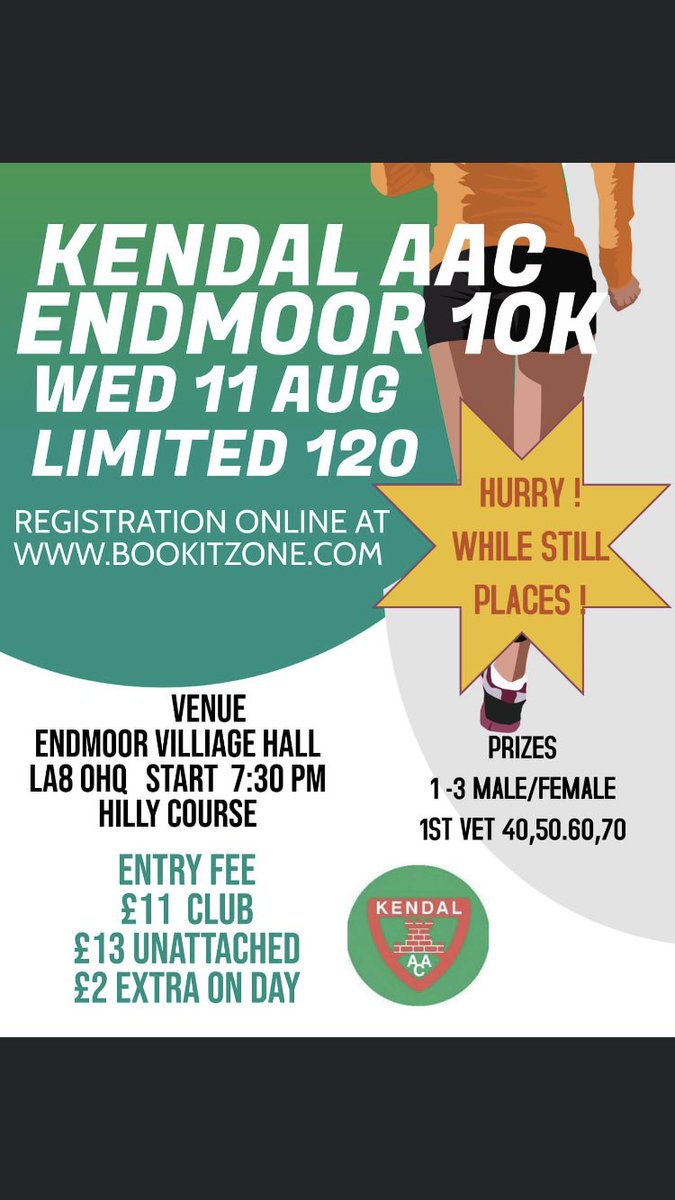 Endmoor 10km We’d 11th August. 3 miles up and 3 miles down. Are you tough enough?