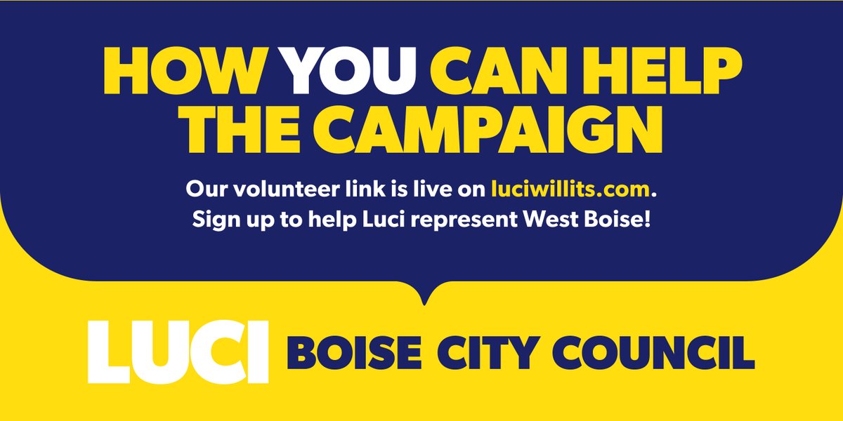luci_willits's tweet photo. A volunteer link is up on our website, https://t.co/AEx1gRSihq. Join the campaign to volunteer and help elect Luci to represent West Boise! #voteluci #boise #boisecitycouncil #Election2021 #idahome #thisisboise https://t.co/WqnpwNLdlH