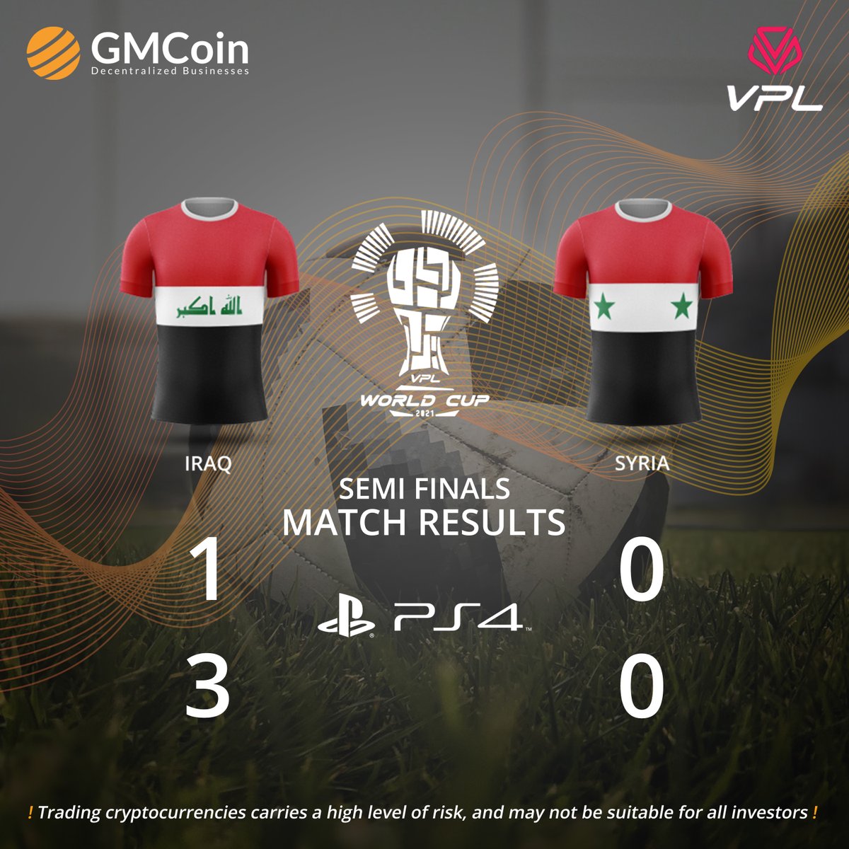 <a href="/VPLiraq/">VPL Iraq</a>  vs #Syria
 
<a href="/vplglobal/">Virtualproleague</a>

<a href="/coin_gm/">GMCoin</a>

#GMC #GMCoin #VPL #ProClubs #WorldCup2021 #11vs11 #eSports #PS4
🔸 cutt.ly/2n1Qrbr 🔸