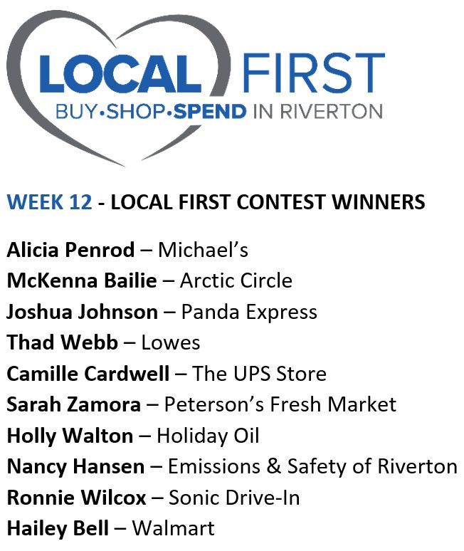 RivertonUtahGov's tweet photo. Congrats to our Week 12 winners of $100 prepaid debit cards! All these folks did to win was make a purchase in Riverton & visit https://t.co/QwJgdHua7l to upload a photo of their receipt. Be sure to make a purchase in Riverton this week & enter the contest! #LocalFirstRiverton https://t.co/oRRfeb8WU5