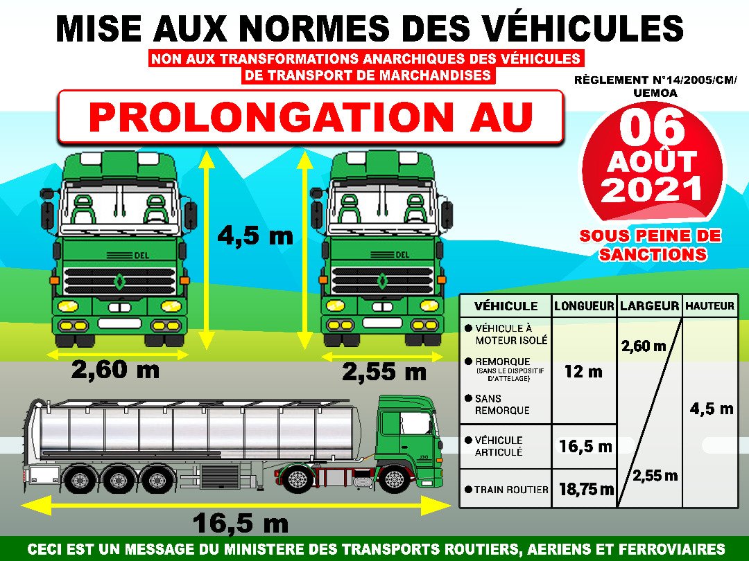 MTRAF_TG's tweet photo. #MiseAuxNormesDesVehicules
À Propos des amendes
#TraficNational 20.000F CFA / tonne
#TraficInternational 60.000F CFA / tonne
#PourLaVie
#PourLesInfrastructures
#SecuriteRoutiere
#Moratoire
#J12
#RespectonsLeCodeRoutier
#GouvTg https://t.co/Uaz2HIZLj4