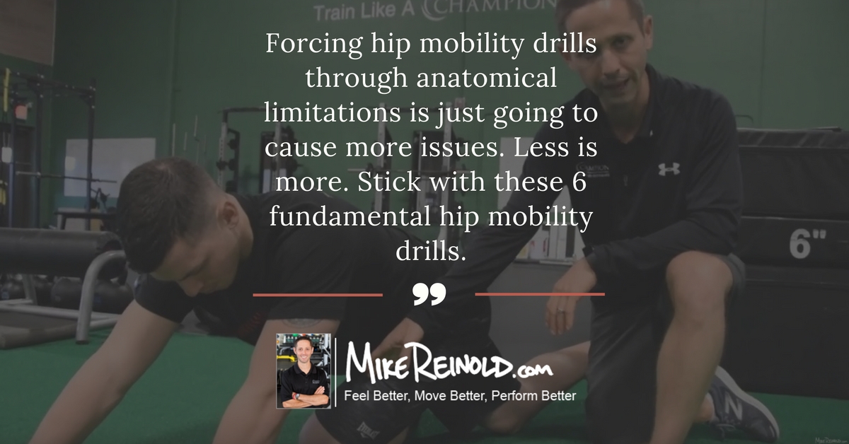 Forcing hip mobility drills through anatomical limitations is just going to cause more issues.  #DPTstudent mikereinold.com/6-hip-mobility…