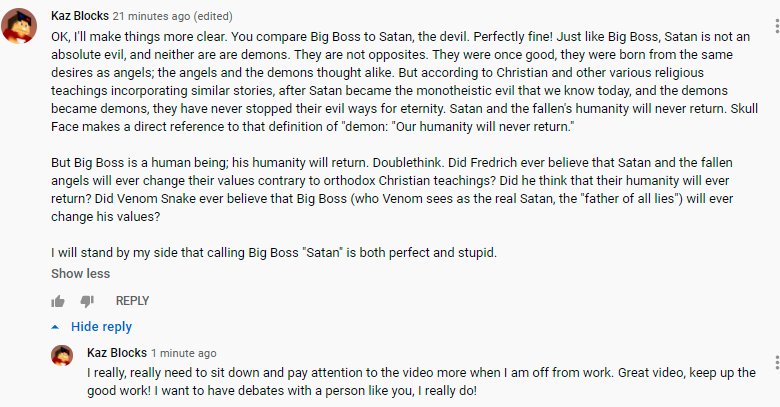 Kazblocks's tweet photo. @futurasound @jxthics That was a great video, but I have yet to comprehend it fully. I am getting into the concept of Nietzsche and religion, and there is a question that sticks with me. Does Nietzsche think the Devil can ever change his evil ways, if he was once good and his desires are alike angels? https://t.co/Aj3BD8d9uG