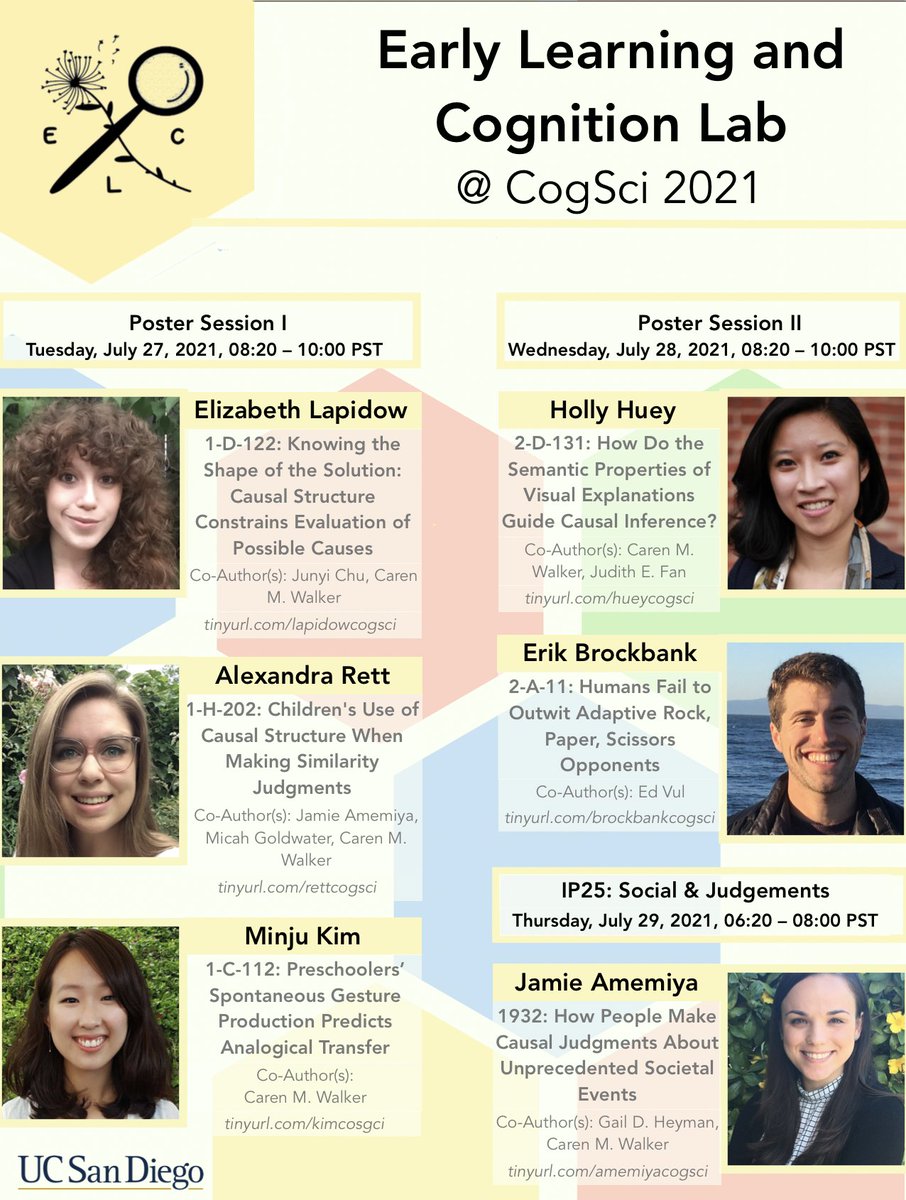 Excited to share our lab's work at #CogSci2021 this week! Come check out our posters and talks!