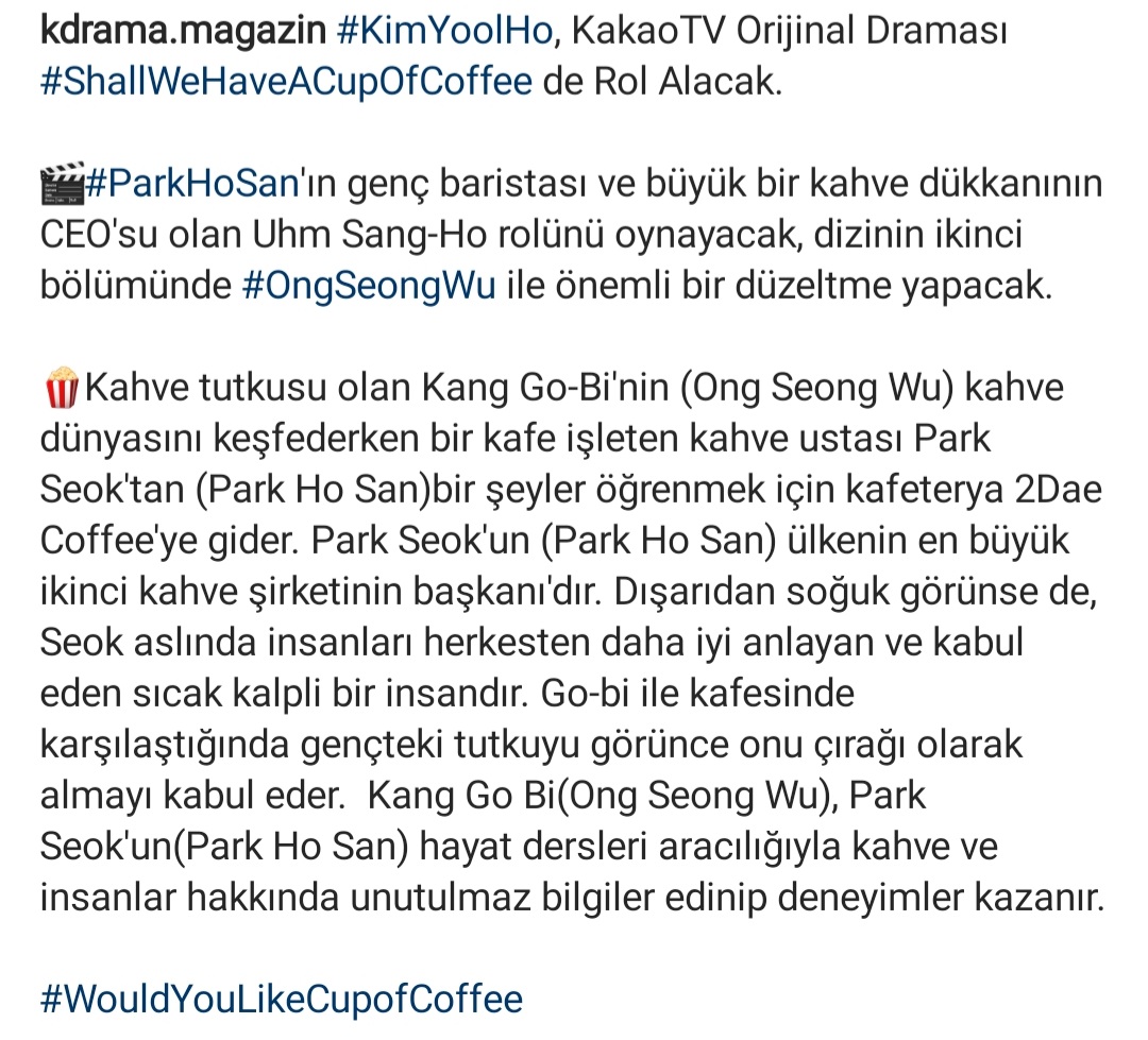 kdrama_magazin's tweet photo. #KimYoolHo, KakaoTV Orijinal Draması #ShallWeHaveACupOfCoffee de Rol Alacak.
🎬#ParkHoSan'ın genç baristası ve büyük bir kahve dükkanının CEO'su olan Uhm Sang-Ho rolünü oynayacak, dizinin ikinci bölümünde #OngSeongWu ile önemli bir düzeltme yapacak.
#WouldYouLikeCupofCoffee https://t.co/Dy5UJZIlrD