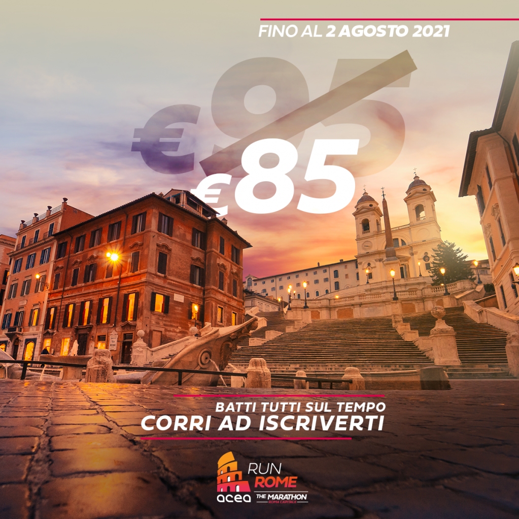 Run Rome The Marathon (@rrtm2021) on Twitter photo ⏳⏳⏳ tic toc, tic toc, tic toc....
🔴🕤 non per mettere ansia, ma mancano pochissimi giorni al cambio quota della ACEA RunRomeTheMarathon!
👉 Approfitta anche tu della tariffa scontata e partecipa a questa special edition che si svolgerà all'alba!
 runromethemarathon.com/maratona/ ⏳⏳⏳ tic toc, tic toc, tic toc....
🔴🕤 non per mettere ansia, ma mancano pochissimi giorni al cambio quota della ACEA RunRomeTheMarathon!
👉 Approfitta anche tu della tariffa scontata e partecipa a questa special edition che si svolgerà all'alba!
 runromethemarathon.com/maratona/