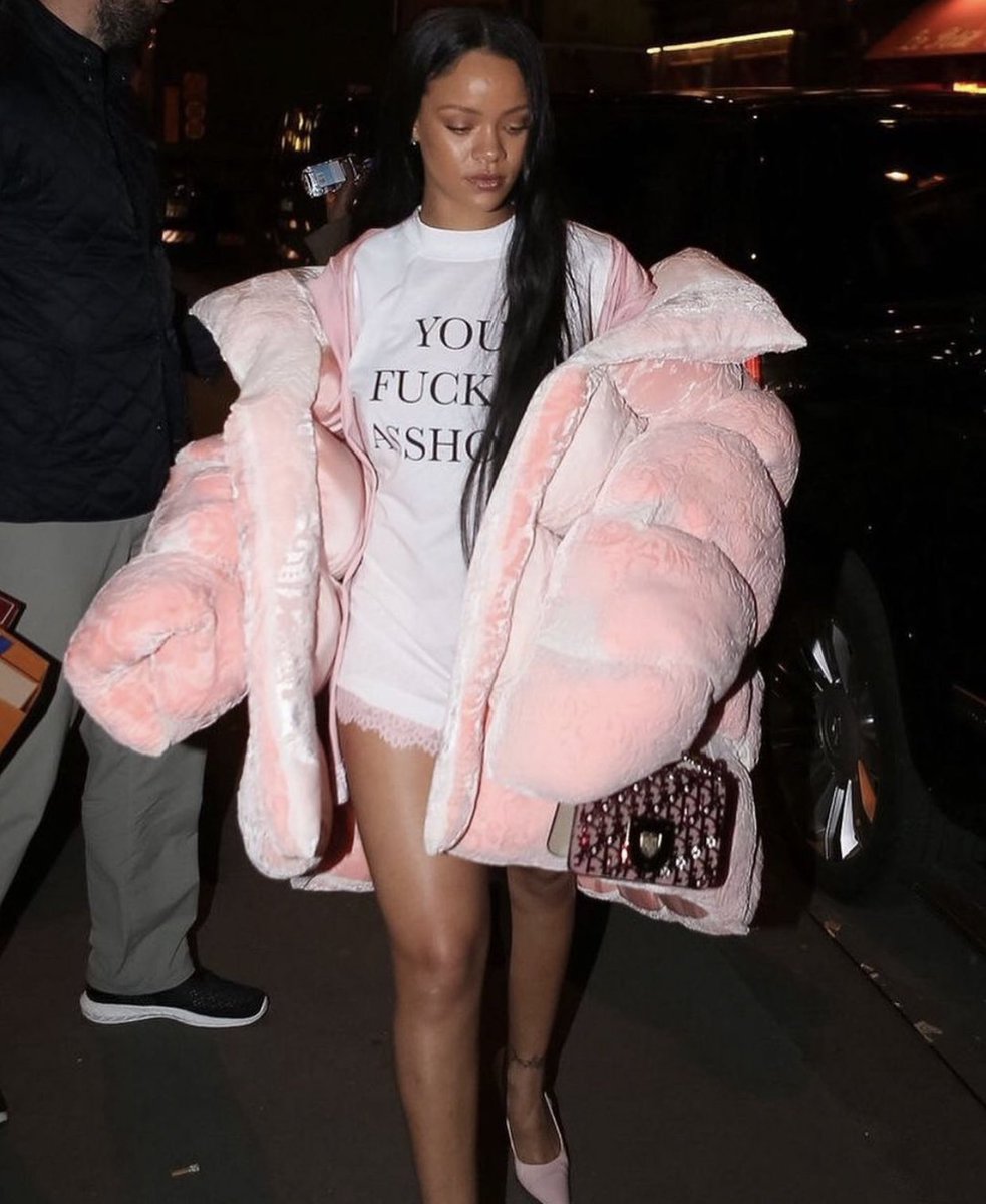 rihanna wearing an ella boucht coat and 