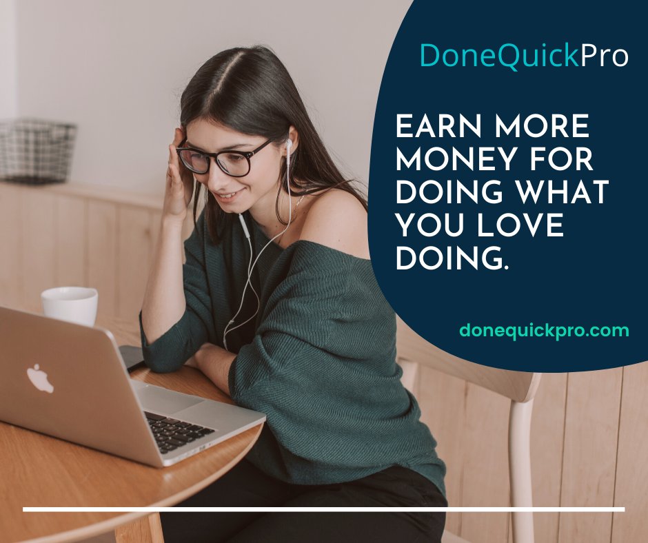 donequickpro's tweet photo. Earn More Money For Doing What You Love Doing! #DoneQuickPro https://t.co/6EEssrDMHC