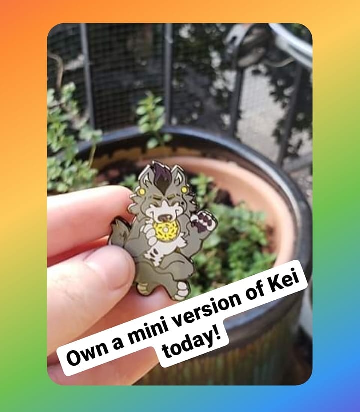 Kei pins are back! Once again made by the wonderful EnzoRayFossa on insta! $14.00 + $4.00.
Please DM or Comment if interested! 

#fursonapins #furry #fursona #enemalpins #furrypins