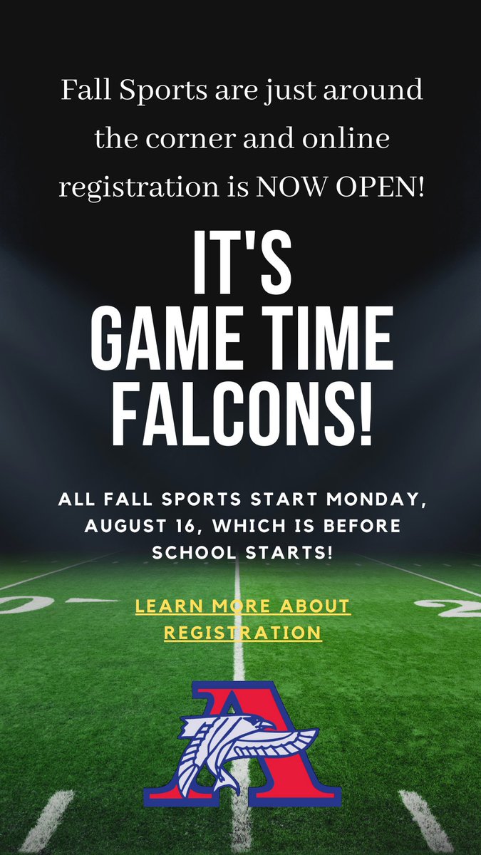 Register now for fall sports! Learn more drive.google.com/file/d/1_C65ov…