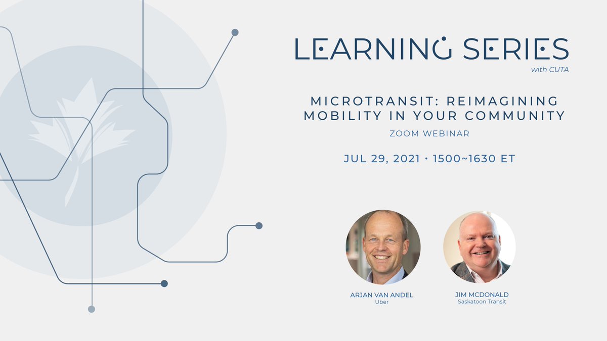 canadiantransit's tweet photo. Upcoming webinar! Microtransit: reimagining mobility in your community

Joining us for this presentation will be Jim Mcdonald from @stoontransit (@cityofsaskatoon) and Arjan van Andel from @Uber.

Register for free at 👉 https://t.co/6MqyszlCt8 #CdnTransit #OnDemand @routematch https://t.co/4SagtbikvN