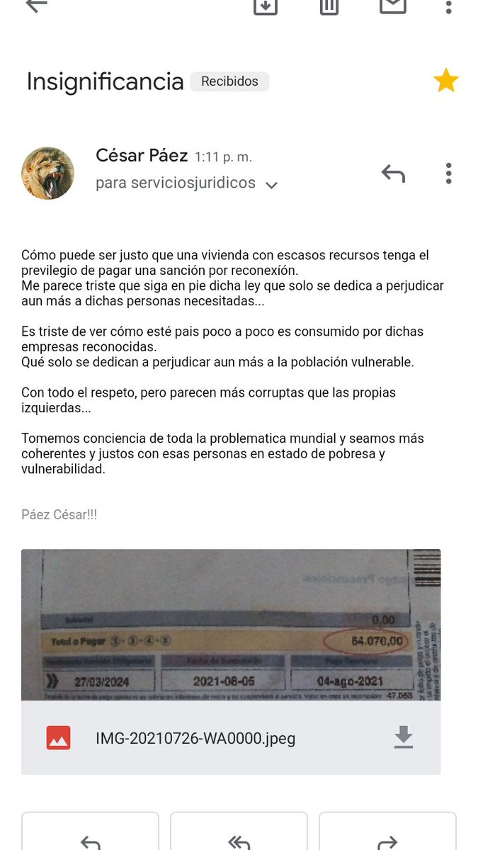 CesarP1927's tweet photo. @IvanDuque 
Es increible observar que dicha sanción por reconexión "Gas Vanti" aun siga en pie.
Qué tristesa, en vez de ayudar se convierte en una problematica más para personas en condiciones vulnerables. https://t.co/pC3wKBMyBQ