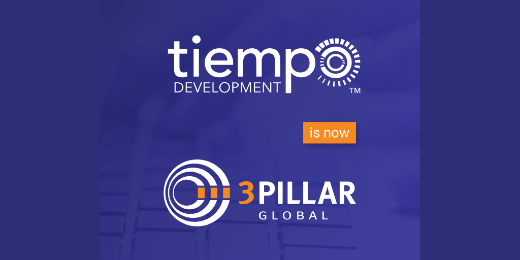 Last year, Tiempo Development was acquired by 3Pillar Global. It has been an incredible journey so far and we're proud to say that we're #strongertogether. Today we mark the full transition to the #3PillarGlobal brand. Let's get to work! #3PillarGlobalMexico #oneteam