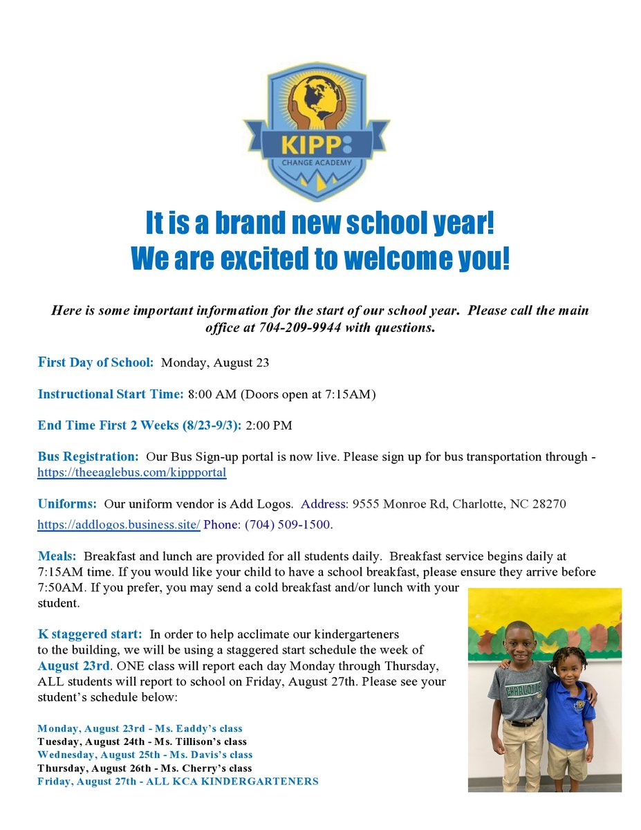 KIPPChange's tweet image. We are ready to welcome you back from the 2021 school year! Check out the fact sheet below for information about the first two weeks of school. See you soon!