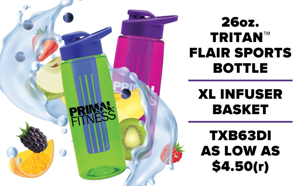 GaryLineUSA's tweet image. Our Tritan 26 oz. Flair Bottle with a Long Infuser Lets You Add More Fruits for a Flavorful Drink! Make your Water More Enjoyable! Check Out All the Details Here --&amp;gt; garyline.com/product-detail…

#flavoredwater #summer #funpromo #waterbottle