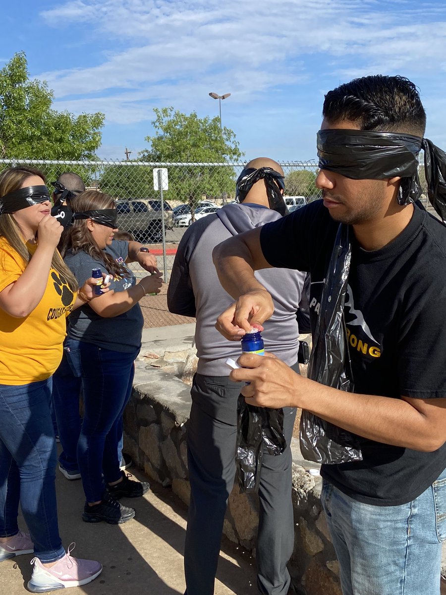 GSchatte_AMS's tweet photo. The blind being led. Awesome PD showing leadership and trust. #reigniteourpurpose https://t.co/PtAmC3Kd9X