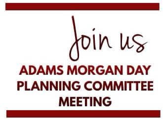 Greetings All!!!  The Adams Morgan Day Planning Committee Meeting will be conducted between 6:00 pm - 7:00 pm today.  (Our normally scheduled meeting time is at 7:00 pm) Please click on the link below to join meeting.

Join URL:
us02web.zoom.us/j/5158913200