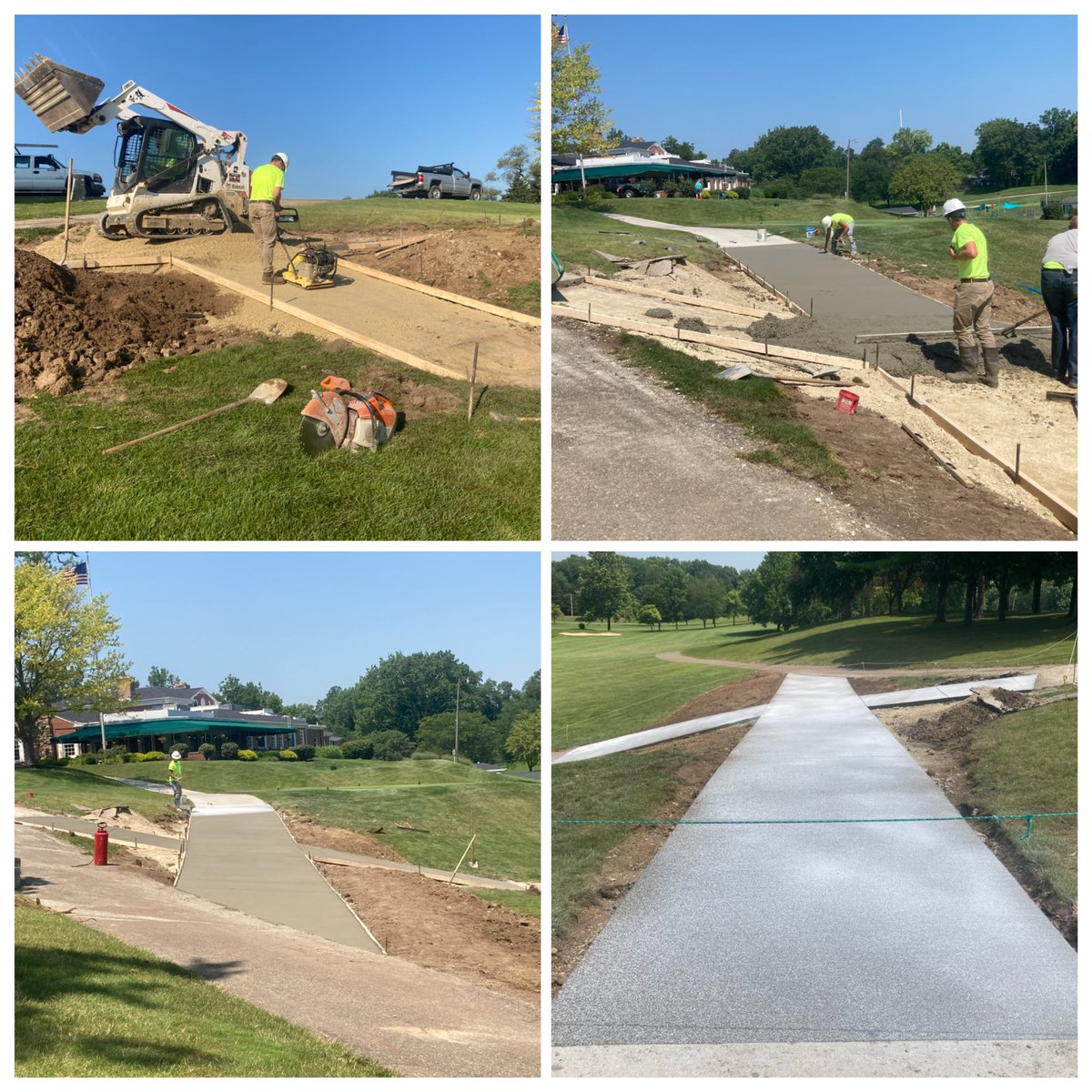 NErvTurf's tweet photo. Solid days work today revamping the cartpath at #1 tee. Double J Construction did an amazing job completing the bulk of this work on our last closed Monday for awhile. #MuchImproved #FirstImpressions https://t.co/Tu7QbwV0Xy