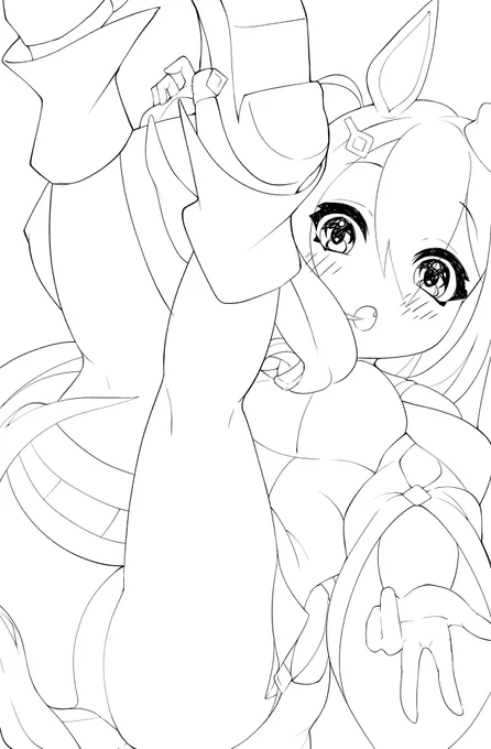 ヒシアマゾン線画おわちゃ〜! 
