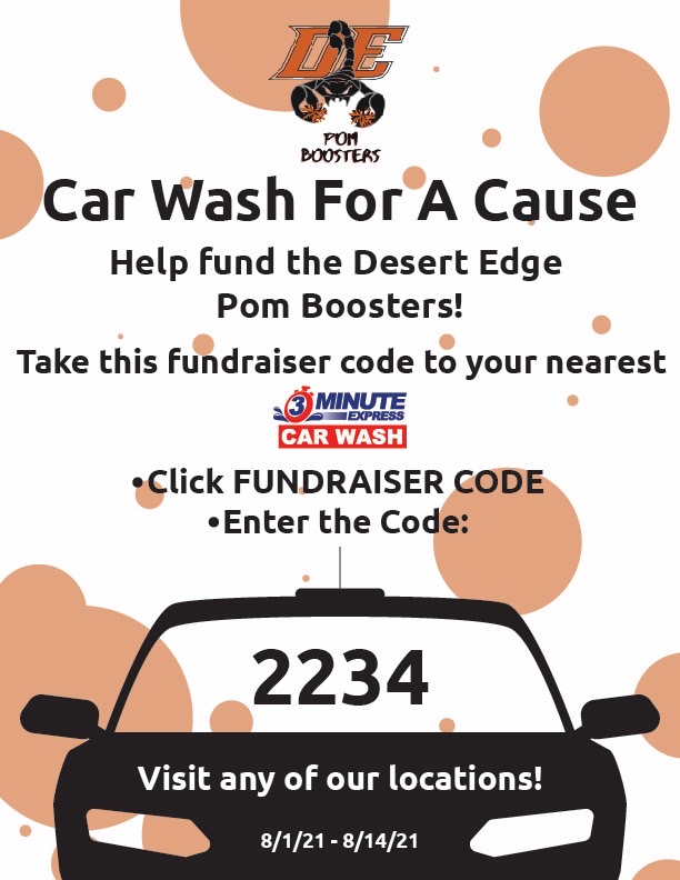 DEHS Pommie Car Wash Fundraiser Aug 1st - Aug 14th

Location: Any 3-min Car Wash location
Price: $9.99 

Carwash Instructions ⏬:

➡️Click fundraiser on the screen
➡️Enter the pin provided
➡️Pay
➡️Get your 🚗 washed! 

Thanks for your support!