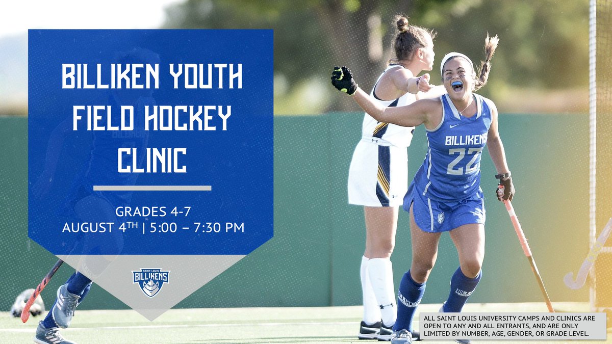🚨 Have you registered yet?🚨

🏑Billiken Youth Clinic- Grades 4-7, August 4th
🏑Billiken Prospect ID Clinic- Grades 9-12, August 5th
🔗 Register @ saintlouisfieldhockeycamps.com

Email maura.jacobs@slu.edu with any questions!