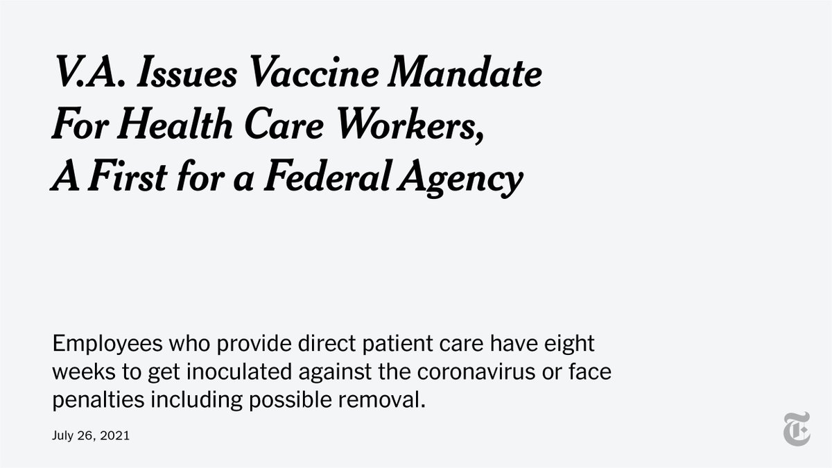 Curated_Covid's tweet photo. “I am doing this because it’s the best way to keep our veterans safe, full stop,” Denis McDonough, the secretary of veterans affairs, told The New York Times on Monday. https://t.co/mf3fxkrW6c https://t.co/4gmsj9UVeP