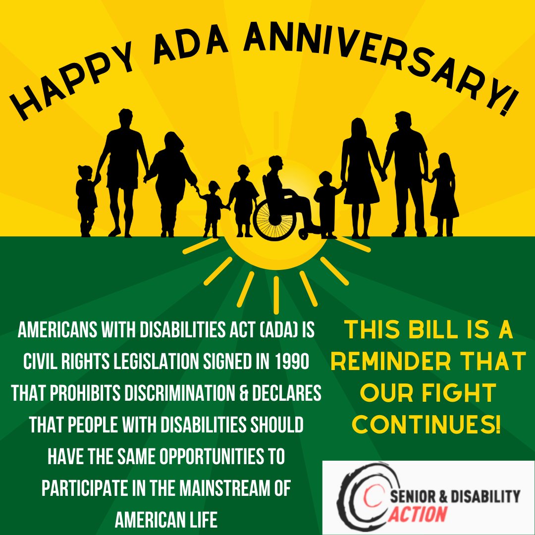 Senior & Disability Action (SDA) on Twitter "Happy ADA Anniversary
