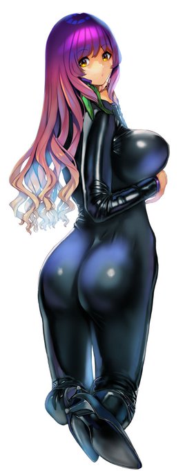 ぴっちりスーツで振り向きひじりん 