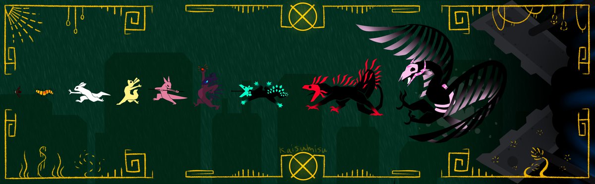 kaisu_misu's tweet image. #rainworld #art run run little slug!