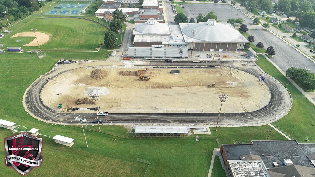 kramercorp's tweet photo. Greencastle School's football field and track is getting a drainage upgrade! Be on the look out for turf installation and track demo in the upcoming weeks! https://t.co/GPyA4pod7l