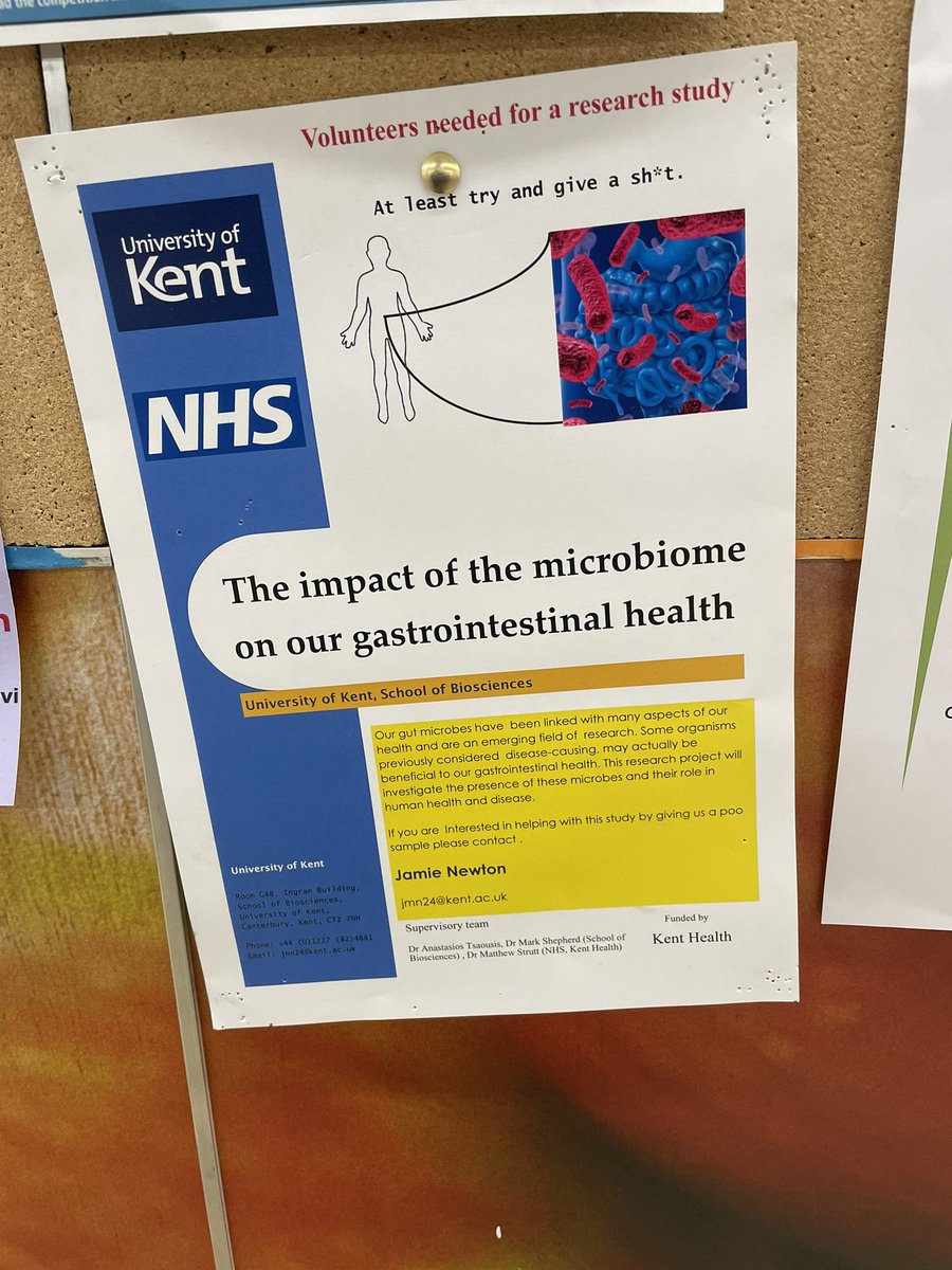 We are looking to recruit #volunteers for a gut #microbiome 💩project in the #Kent area! Contact Jamie @Jimi091280 for more details! Please spread the word! <a href="/biokent/">School of Biosciences, University of Kent</a> <a href="/RAPID_UoKent/">RAPID</a> <a href="/TsaousisLab/">Tsaousis LAB @ University of Kent 🇪🇺</a> <a href="/UniKent/">University of Kent</a> #Blastocystis