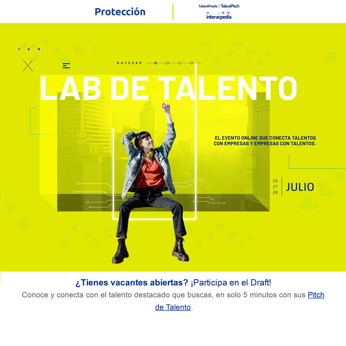 InnpulsaCol's tweet photo. ¿Eres una EMPRESA con vacantes disponibles?
El #LabDeTalento te invita a postular las vacantes disponibles para conectarte con el talento que buscas, por medio de un Draft de Talento.
Postula tus vacantes aquí 👉 https://t.co/6Ngx528fQO https://t.co/YwwX3ls256