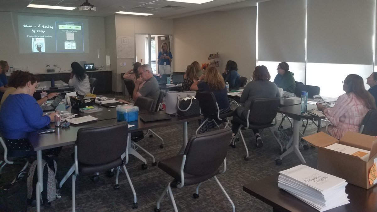 DYS_Simpson's tweet photo. Our elementary &amp; secondary teachers are working to refine their skills in dysgraphia intervention. Phoneme-grapheme mapping, brain exercises and handwriting practice underway! @HDyslexia https://t.co/7HBIjl4E8l