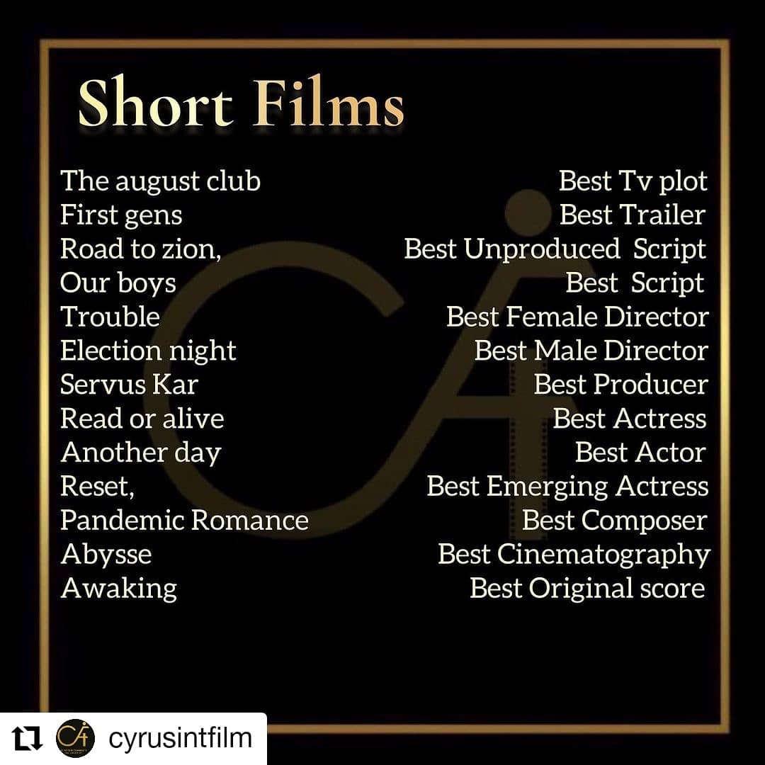 So exciting!! FIRST GENS is an award winner with Toronto Film Festival of Cift! Thank you to @cyrusintfilm for this awesome honor!! So happy to be included with all the other amazing films 🎉📽 Woo! 
#toronto #canadianfilmmakers #femalefilmmakers #femalesincomedy #FirstGens