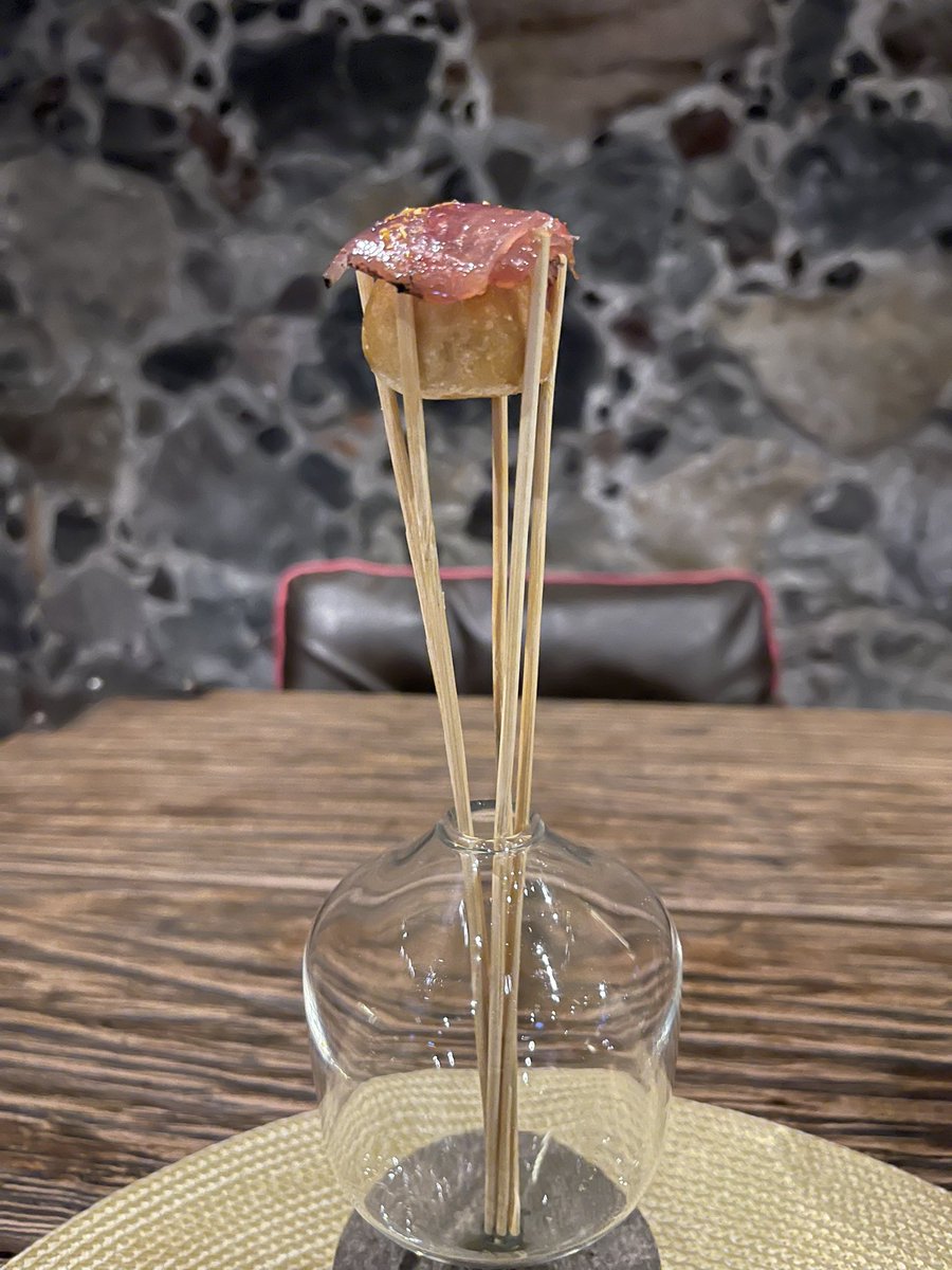 SparrowCoffee's tweet photo. Tuna aged in the fashion of Jamon Iberico @ #Limosneros. https://t.co/so2ZcUiem1