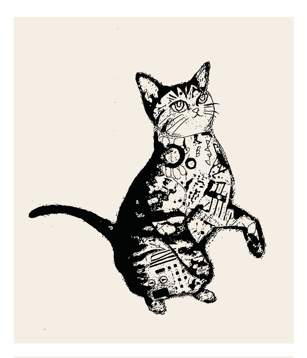 隠れ銅版画作家 Ym 羅針盤はあなた イラスト好きな人と繋がりたい 絵描きさんと繋がりたい イラスト 絵 猫 銅版画の下図 これらの作品の下図は0mm 0mmサイズで行こうと思う 29匹目の猫