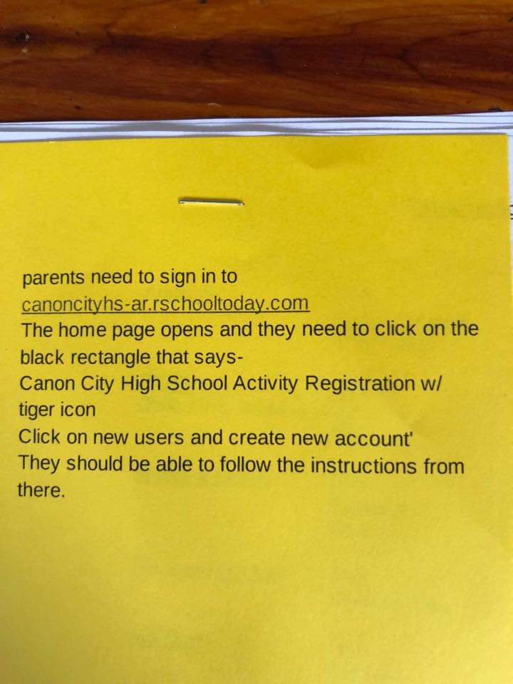 Tigers, get registered for Fall Sports. See Athletics/Activities Office if you have any questions.