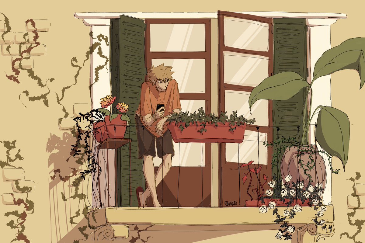 QUIIXIO's tweet photo. the gay stare ft bakugo

#kiribaku neighbors au part 2/2
this is what kirishima was not so subtly staring at https://t.co/UEiXRGJ7GU