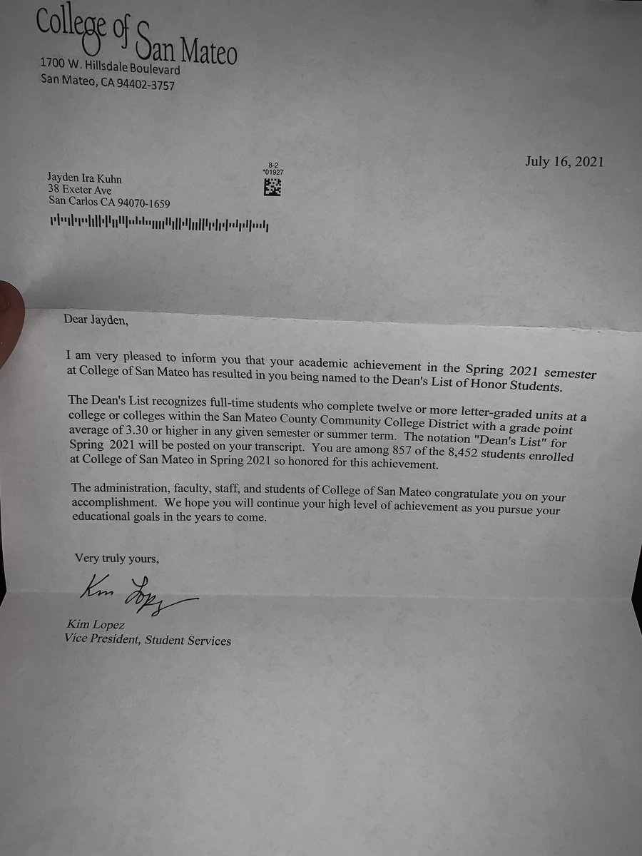 JaydenKuhn's tweet photo. Honored to make the Deans List this last Spring ✅ #StudentAthlete @CSM_Football https://t.co/udQFROtBng