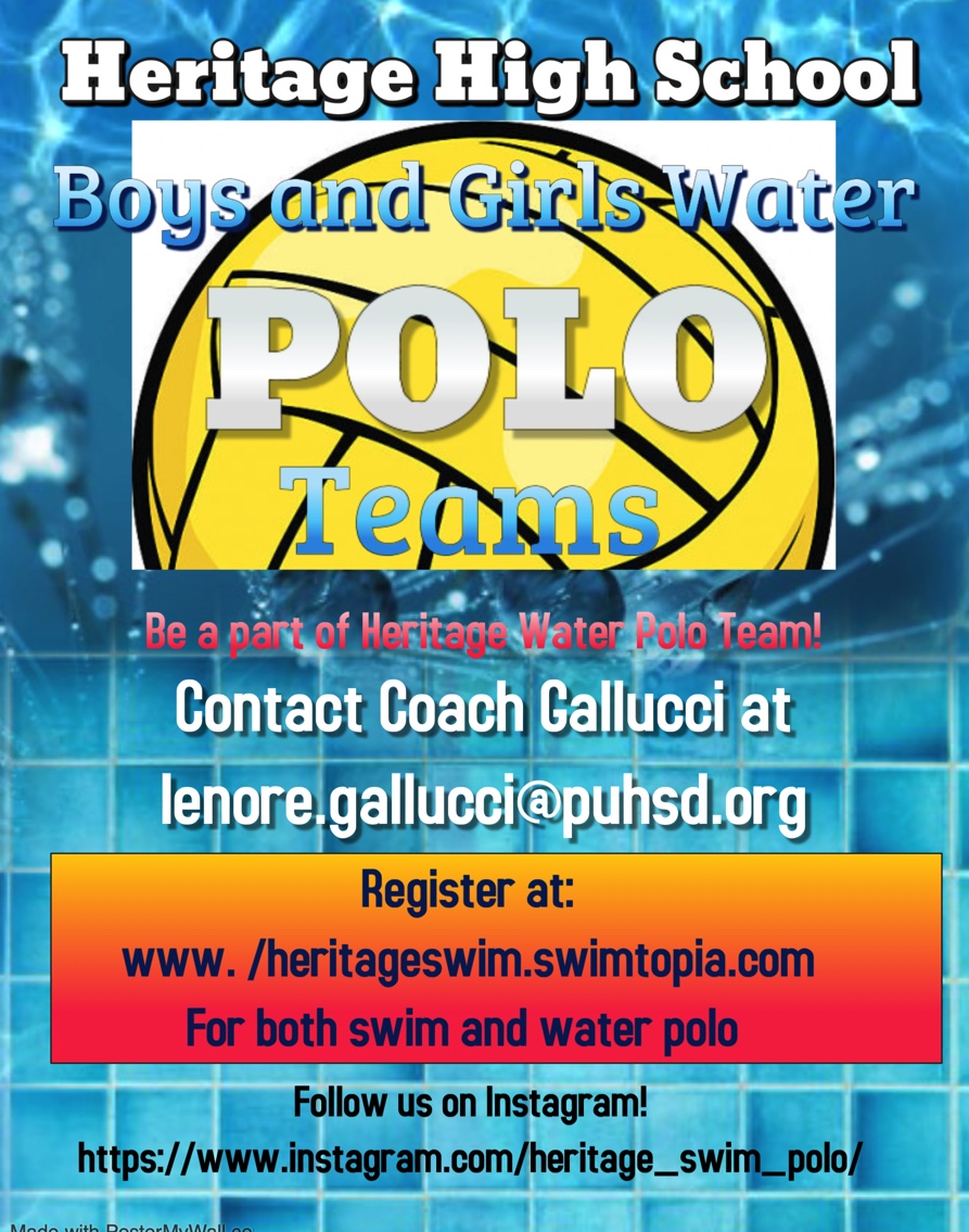 To those of you interested in Water Polo or Swim!!! Check out these flyers and get involved with your team!!!