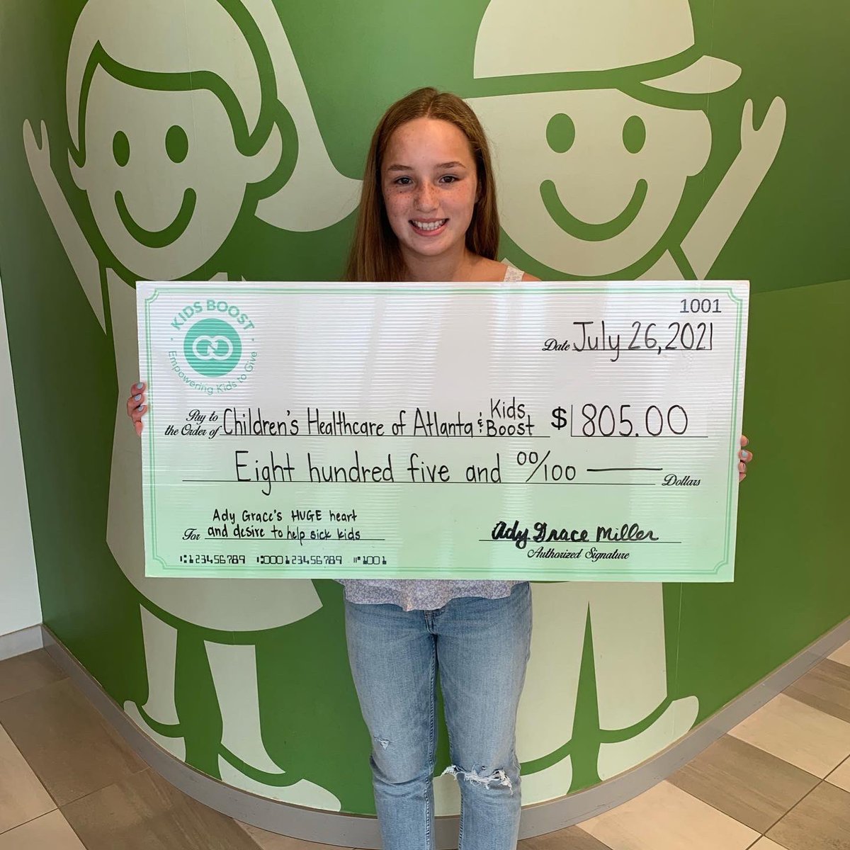 Kids_Boost's tweet photo. Ady Grace rallied her friends & family to use their individual talents to help her raise money for @childrensatl 👏🏼 Through her Pass It On Talent Show, she turned $100 into $805 to help CHOA patients!
Ady Grace, your compassion for others shines bright! ❤️ #kidsboost https://t.co/kZOinQXE72
