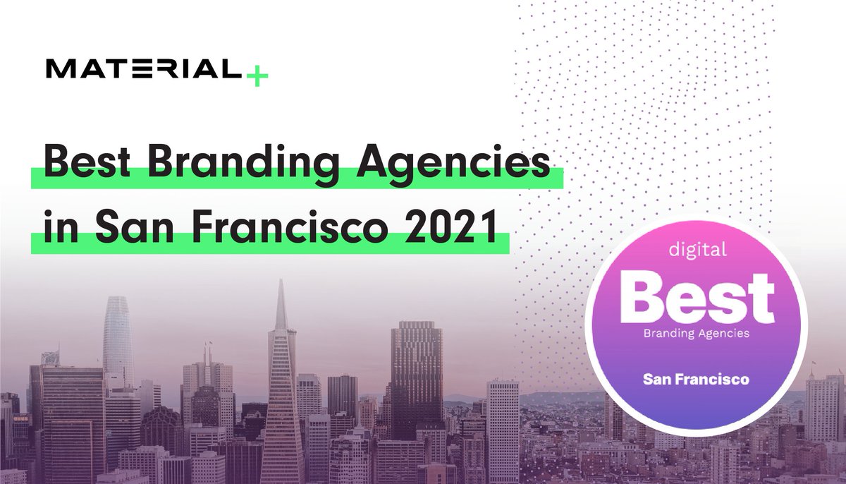 Material is honored to have been named one The Best Branding Agencies in San Francisco of 2021 by Digital. Check out our award here: bit.ly/3i4bCRO