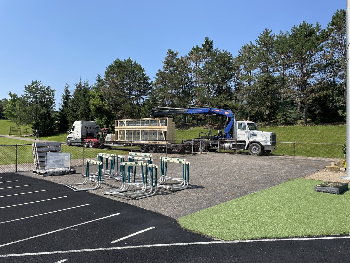 medinaathletics's tweet photo. Day 1 of scoreboard project at Dukes Stadium! @MCScomm1 @MedinaBoosters @Daktronics https://t.co/uclQ7oEo4Z