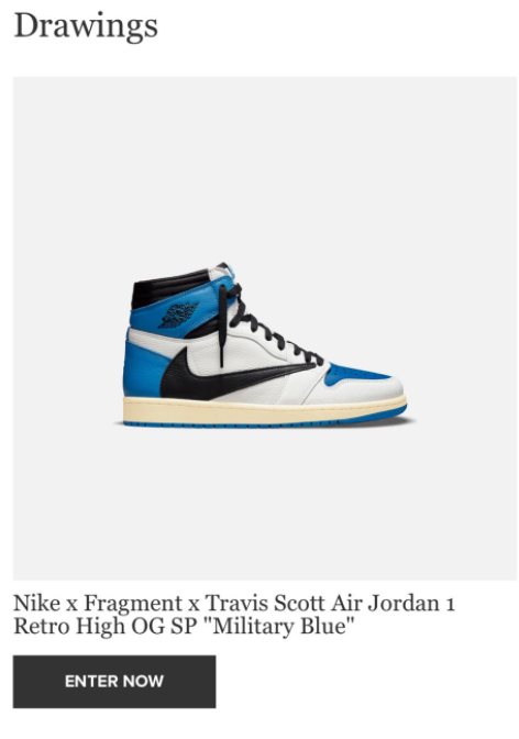 Hør efter tilpasningsevne samfund SOLELINKS on Twitter: "Online raffle via KITH App Travis Scott x Fragment x  Air Jordan 1 High OG Kith Soho, Brooklyn & Miami only  https://t.co/Avp2HuwTXn" / Twitter