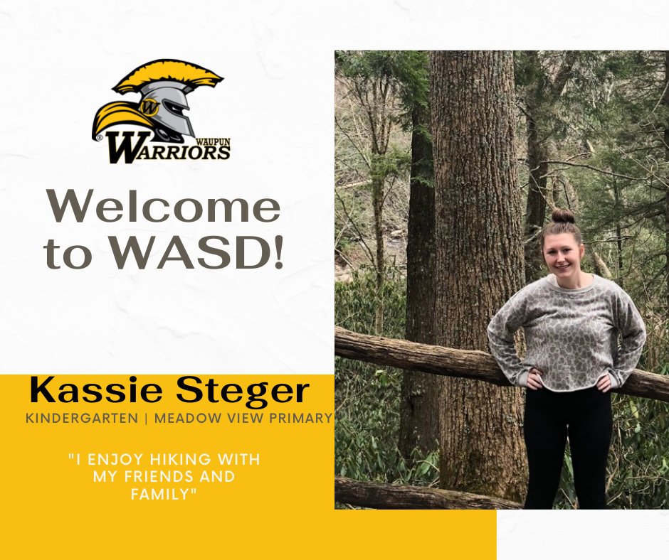 WaupunSchools's tweet photo. Welcome to Waupun Area School District Kassie! #WarriorPride #IntroductionFriday https://t.co/lWI6muOo3f