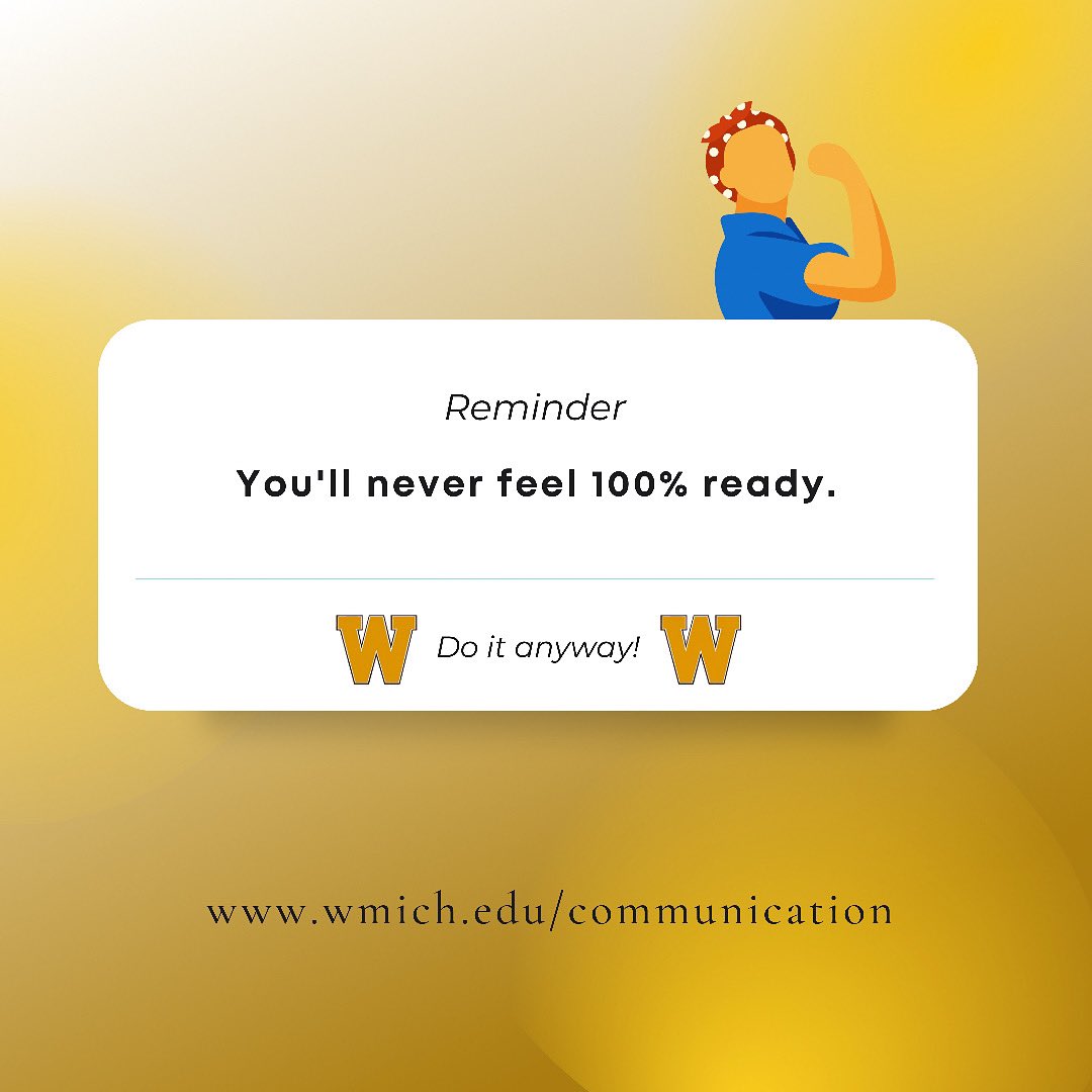 Sometimes fear prevents us from doing great things! Don’t let your doubt consume you. The SoC knows that you’ll never feel 100% ready, but like <a href="/nike/">Nike</a> says “Just Do It!” 💪

#WesternMichigan #MotivationMonday #SoC #nike #WMU